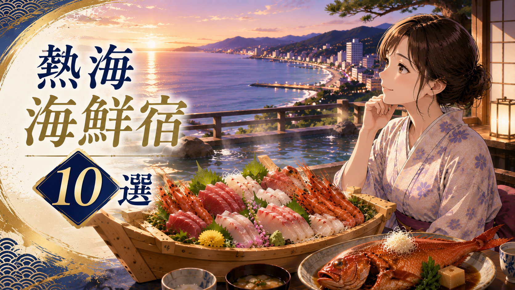 熱海の海鮮が美味しい温泉宿10選を紹介するアイキャッチ画像