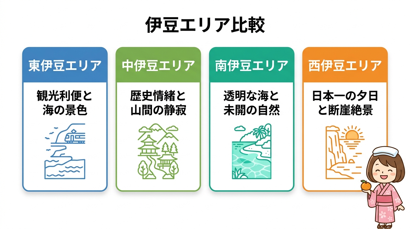 伊豆のエリア別に見る特徴