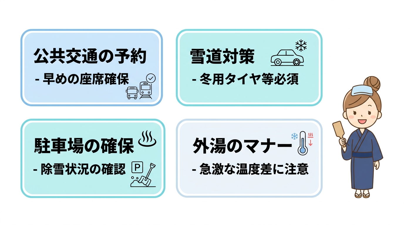 冬の草津温泉へ行く際の注意点
