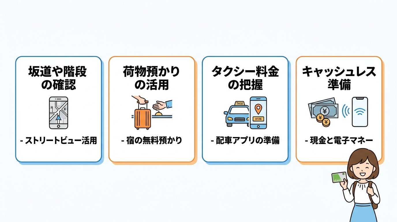 駅から宿までの移動を快適にするポイント