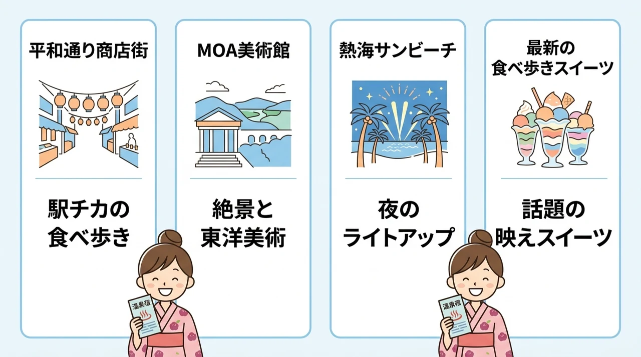 熱海温泉の周辺観光と最新グルメ