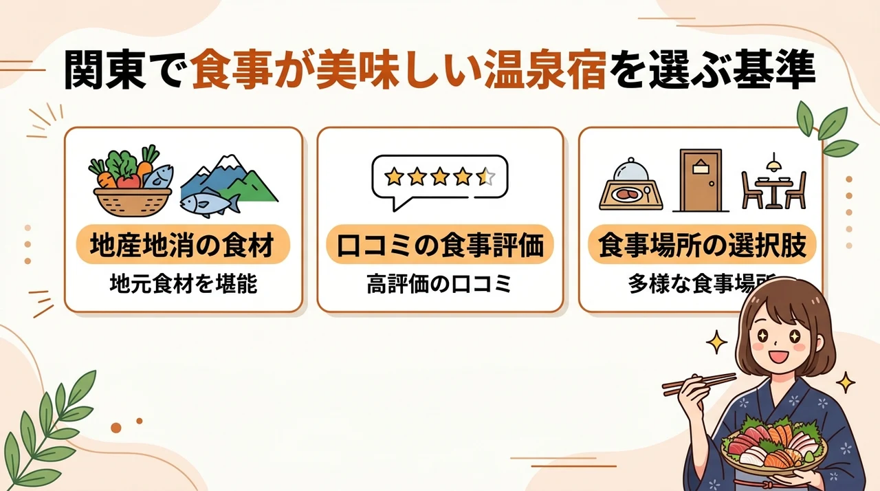 関東で食事が美味しい温泉宿を選ぶ基準