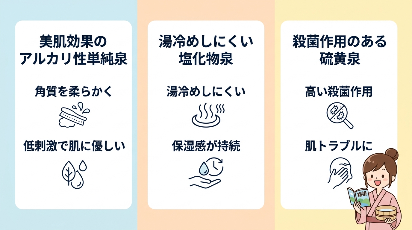 箱根温泉の泉質で選ぶ!肌質別おすすめ