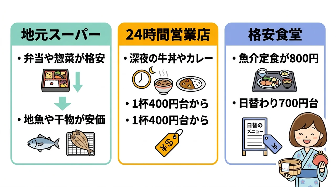 素泊まり客に嬉しい周辺グルメ情報