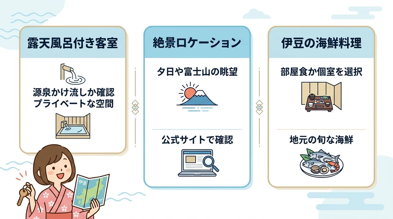 伊豆でカップル宿を選ぶ3つのポイント