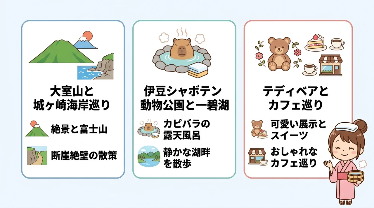 観光と温泉を楽しむモデルコース