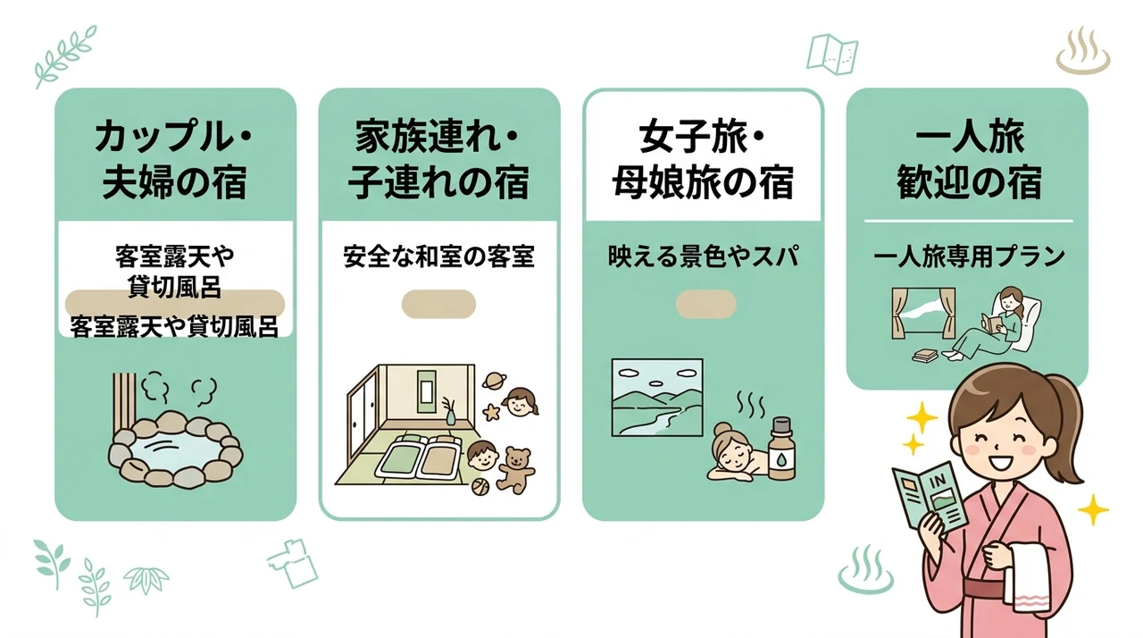 旅行目的別におすすめの宿タイプ