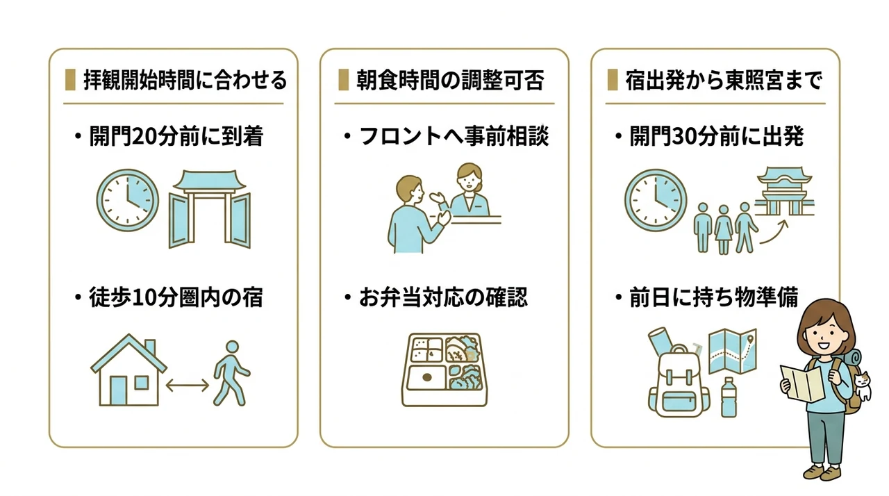 早朝散策で混雑を避けるコツ