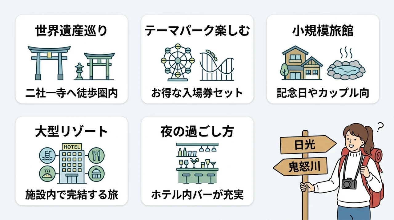 日光と鬼怒川の観光と宿のポイント