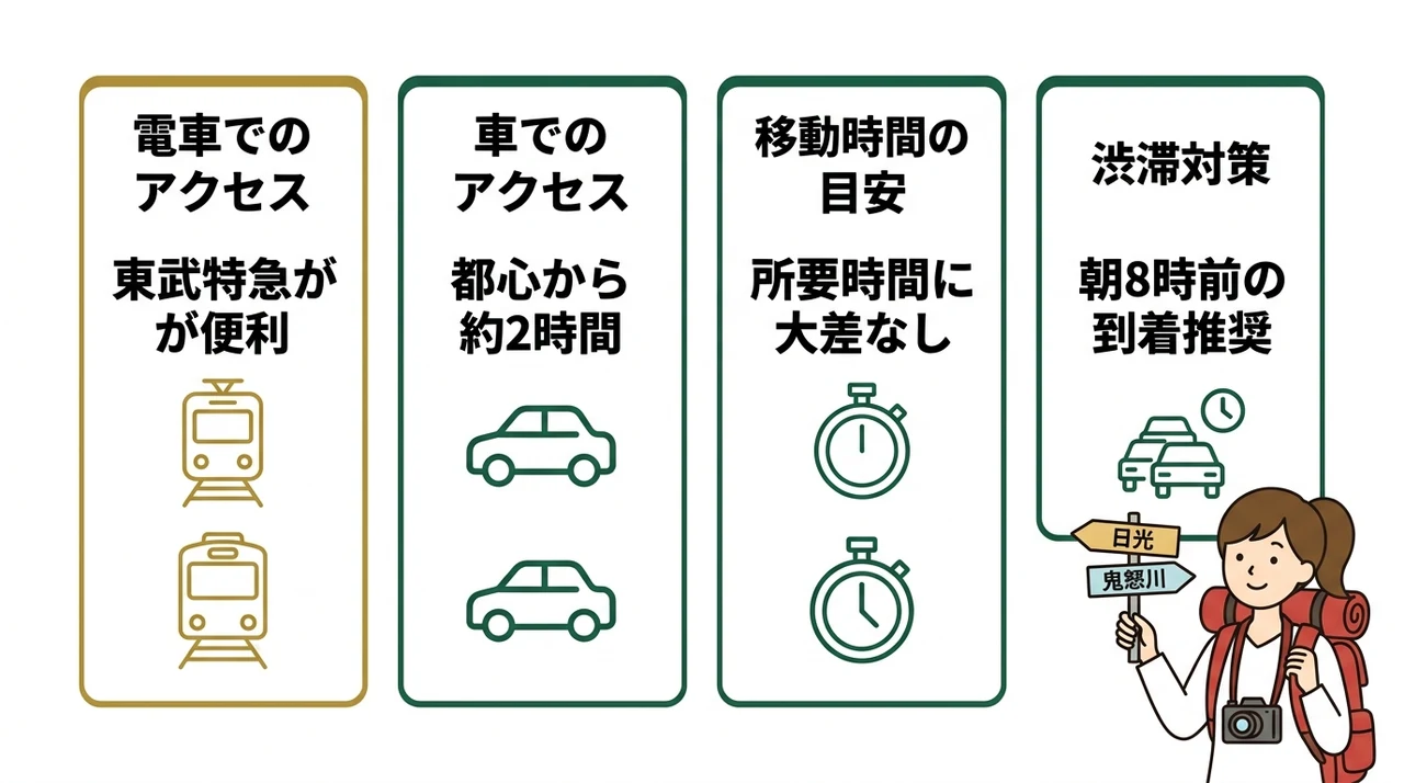日光と鬼怒川へのアクセスを比較