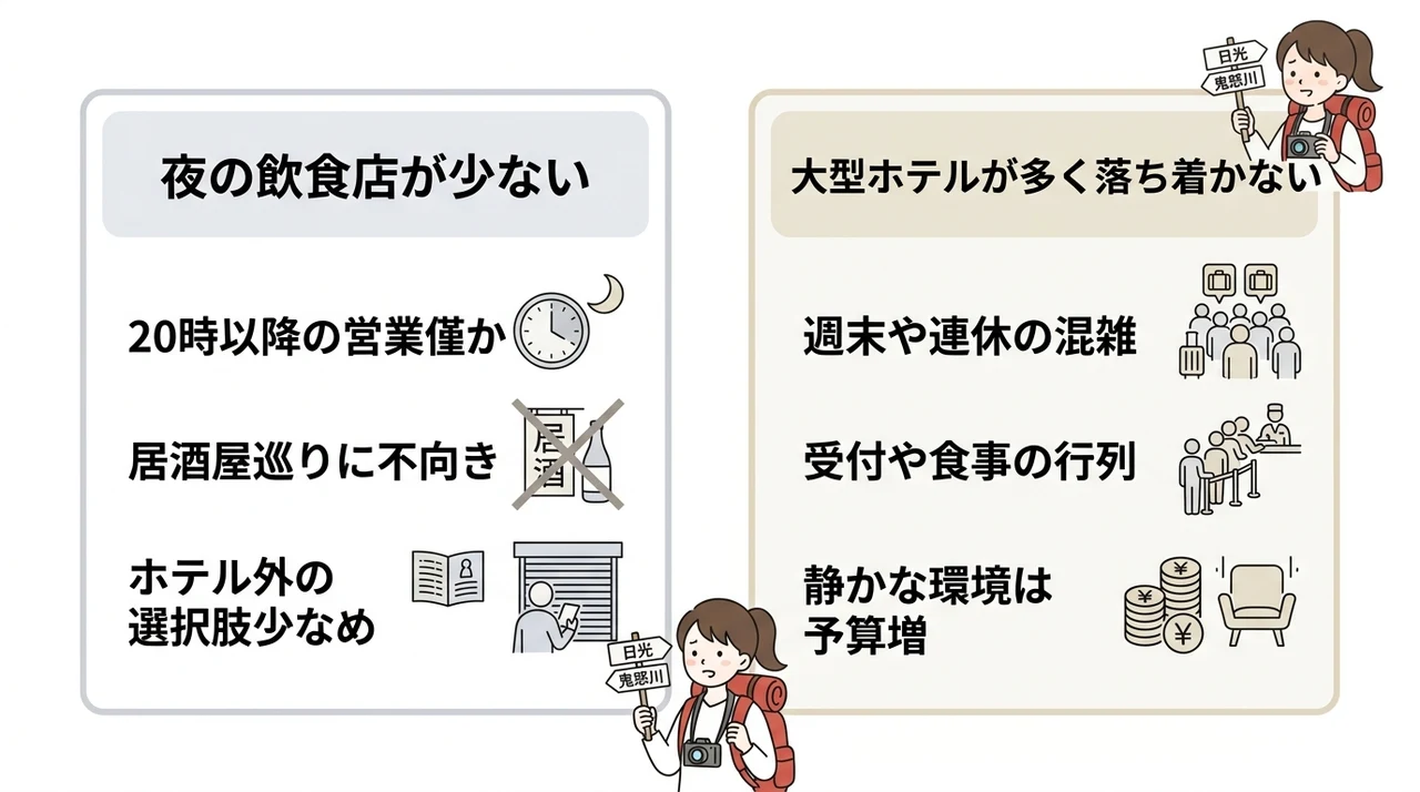 日光と鬼怒川に泊まるデメリット