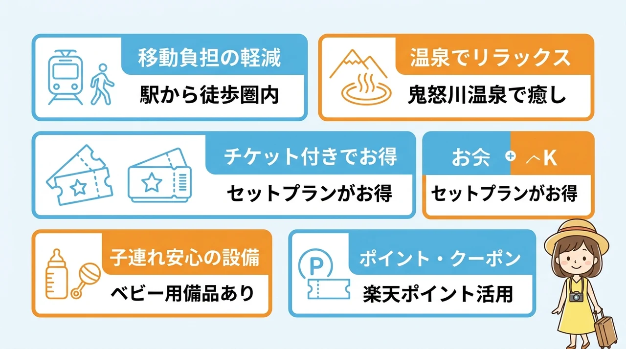 東武ワールドスクウェア近くのホテルのメリット