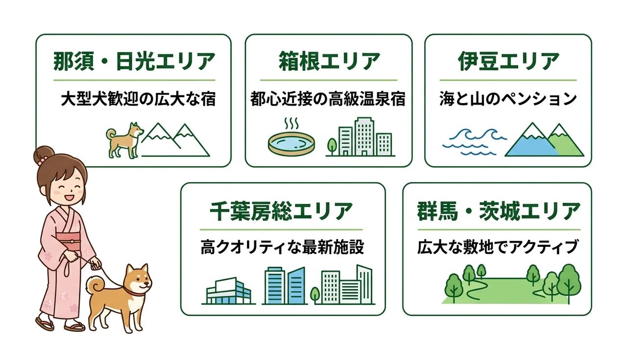エリア別に見るドッグラン付き宿の特徴
