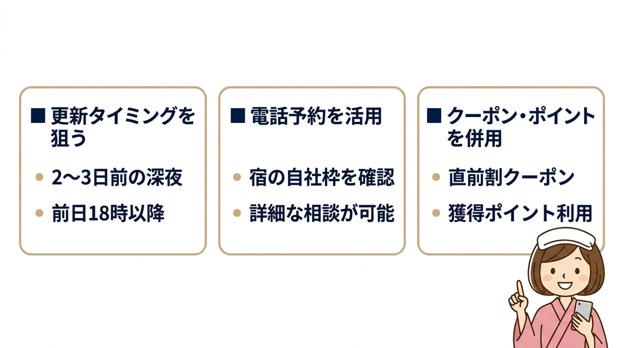温泉宿を直前予約でお得に予約するコツ