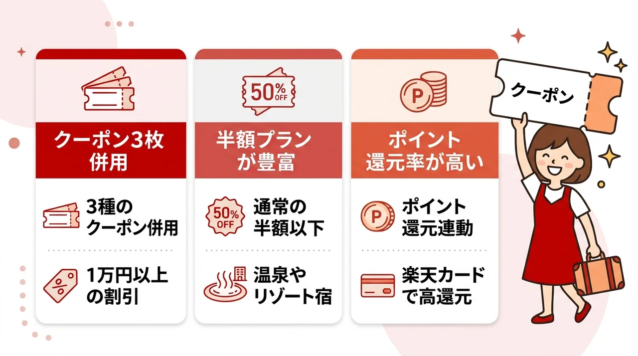 楽天トラベルスーパーSALEの3つのメリット