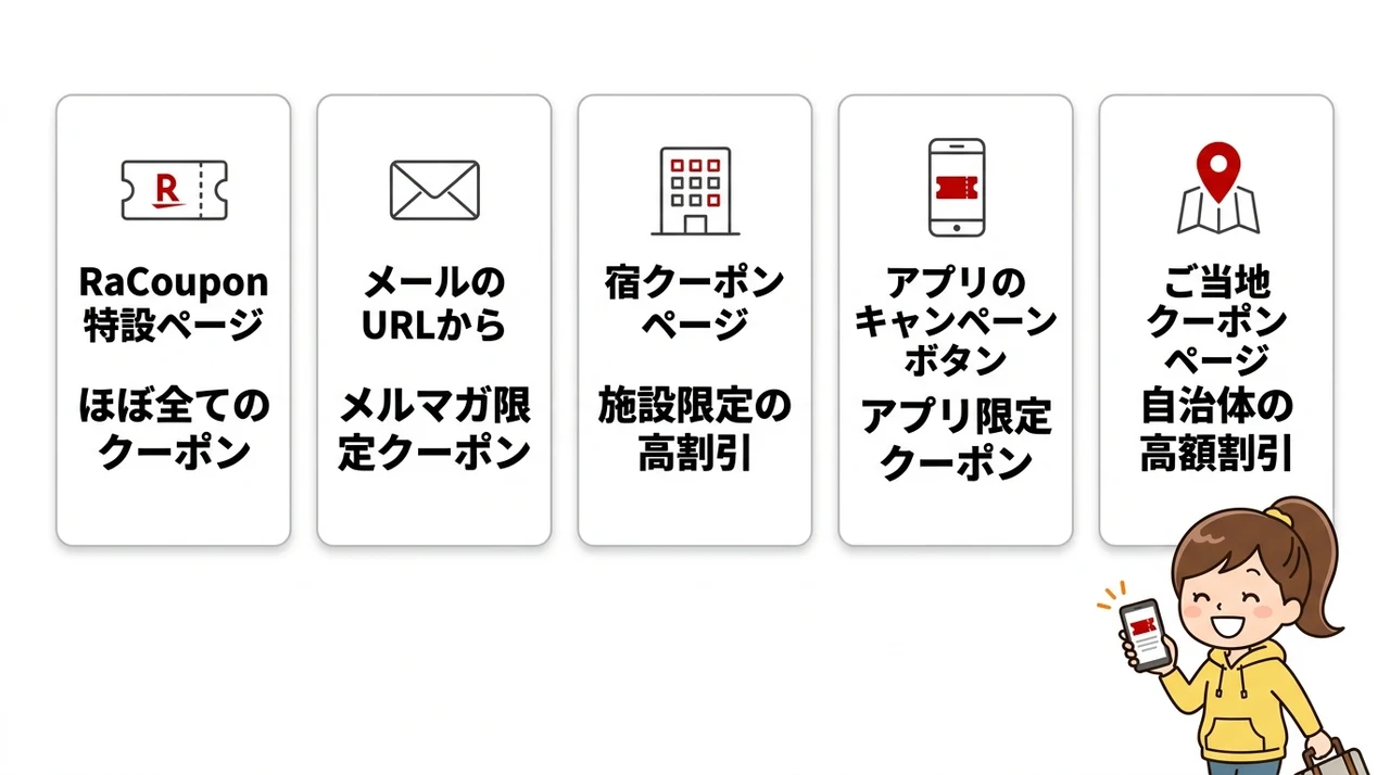 楽天トラベルのクーポンはどこで獲得できる?