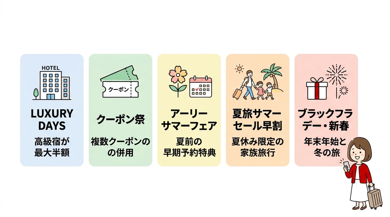 LUXURY DAYSや季節フェアのスケジュール
