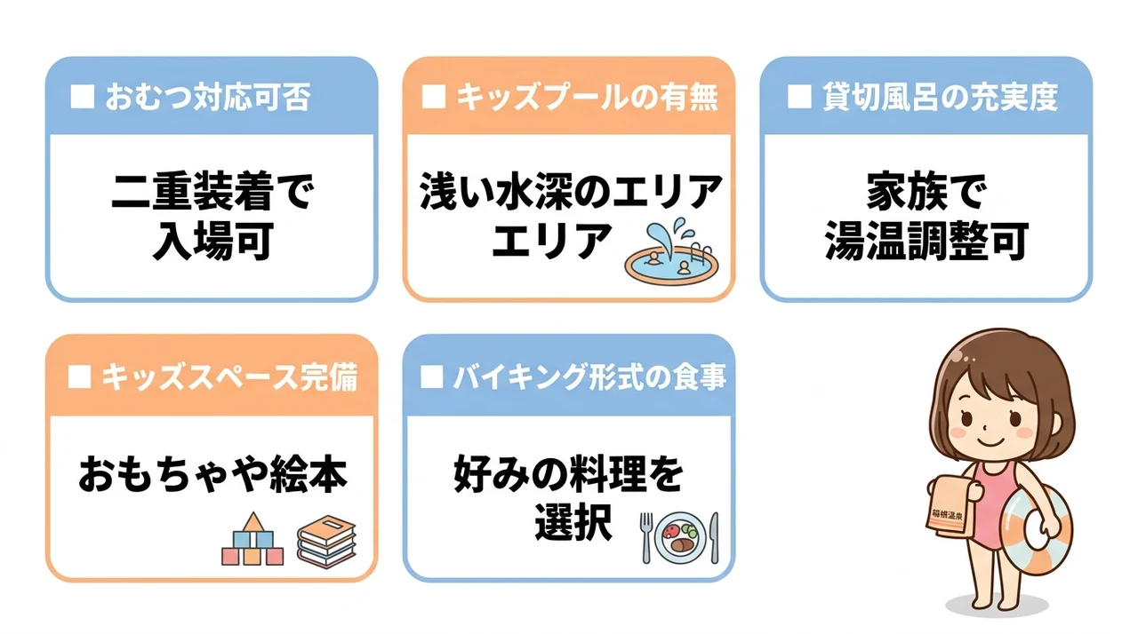 子連れに嬉しいおむつ対応と設備