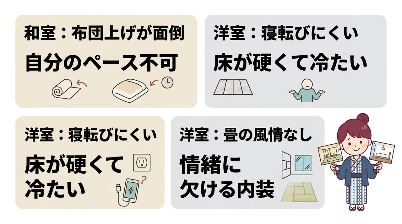 和室・洋室それぞれのデメリット
