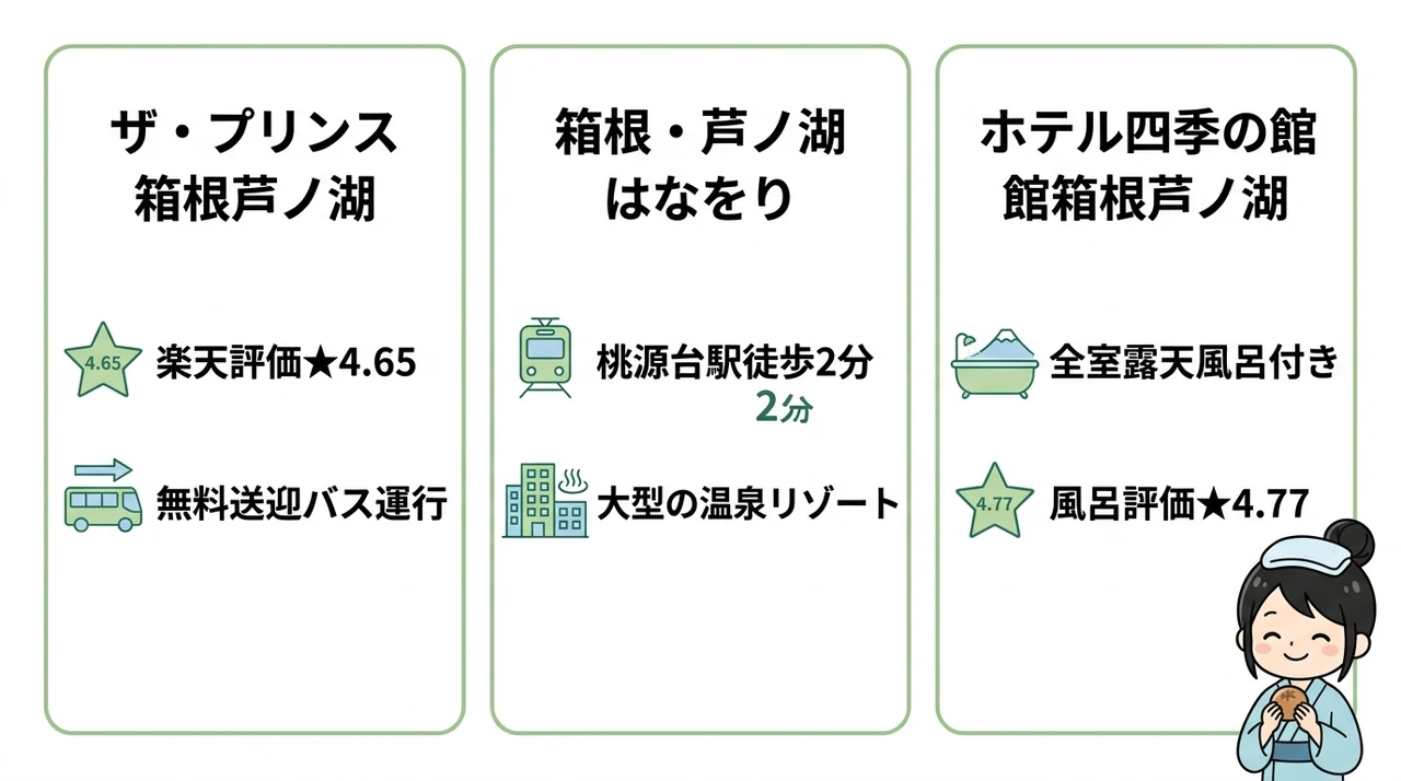 箱根園・湖尻エリアのおすすめ宿