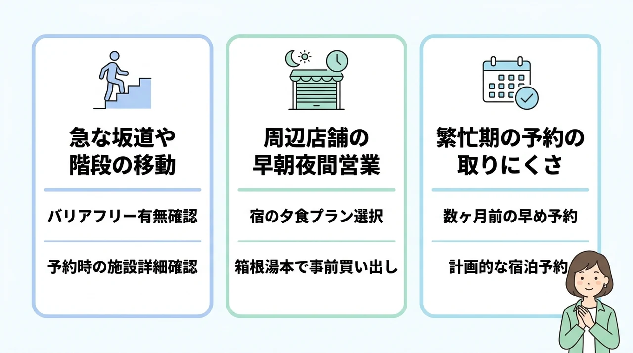 予約前に確認したい小涌谷に宿泊する3つのデメリット
