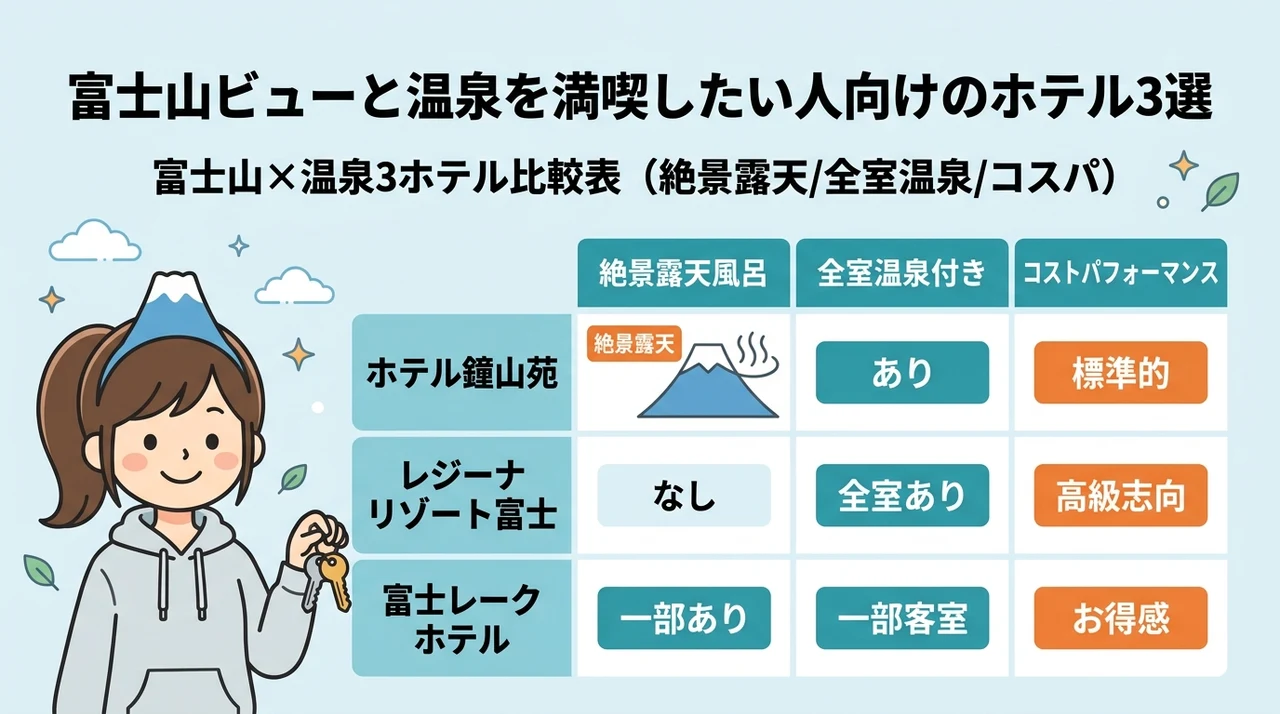 富士山ビューと温泉を満喫したい人向けのホテル3選