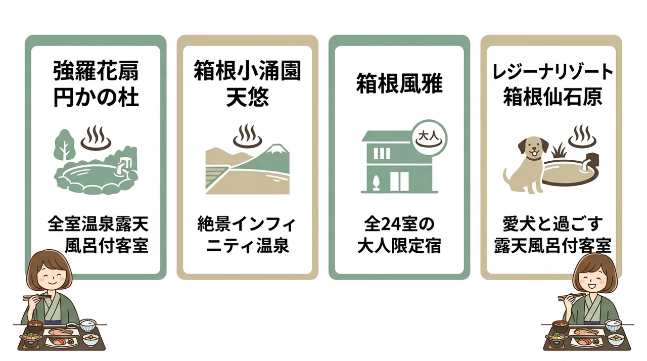 【部屋食・ペット可】強羅・小涌谷のおすすめ宿