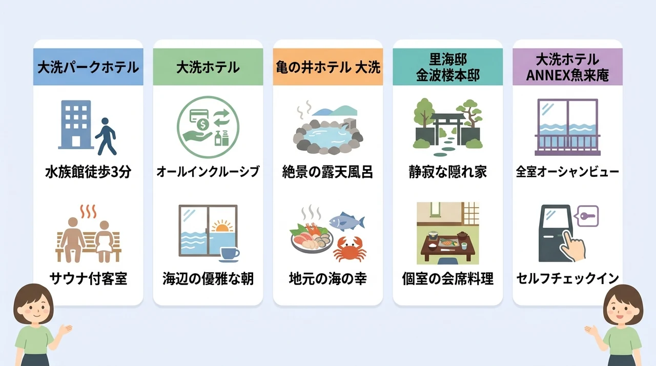 大洗水族館周辺ホテルゆっくり過ごせるための選び方