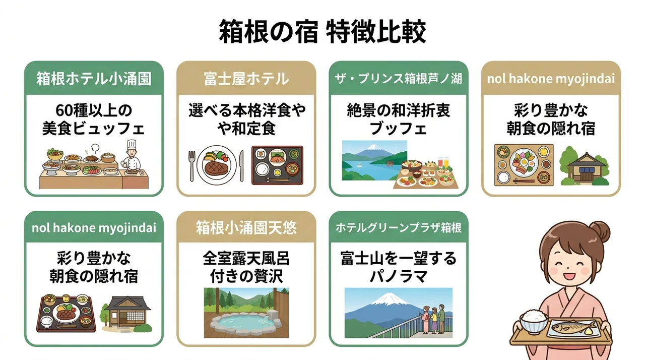 箱根で朝食が美味しいホテルをスタイル別に紹介