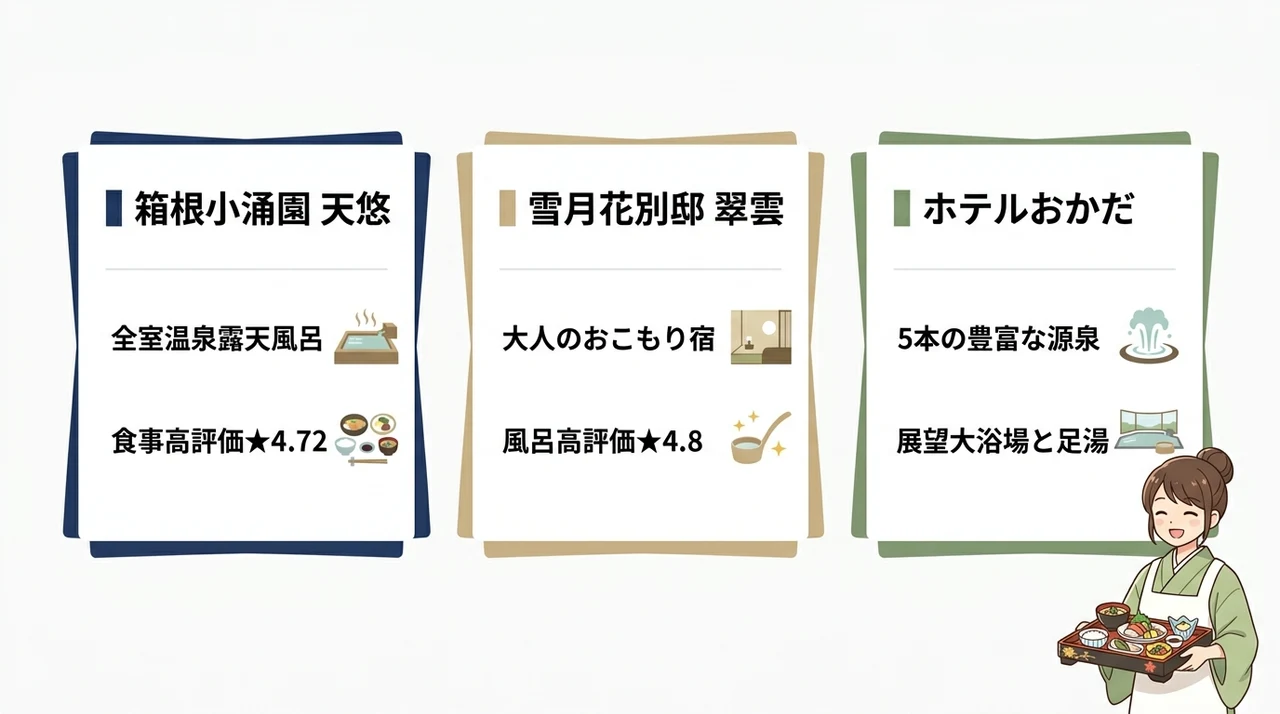 客室露天風呂と懐石の組み合わせ