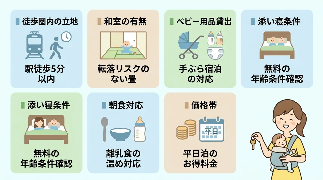 赤ちゃん連れに優しいホテルの選び方