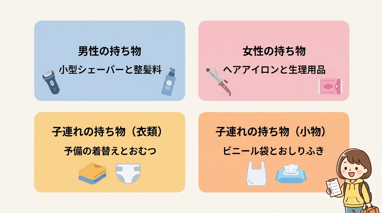 男女別・子連れ別の便利アイテム