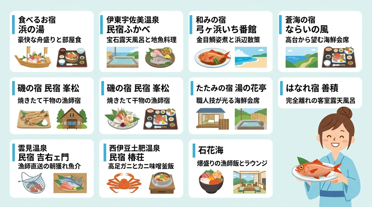 伊豆で海鮮が美味しい宿おすすめ10選