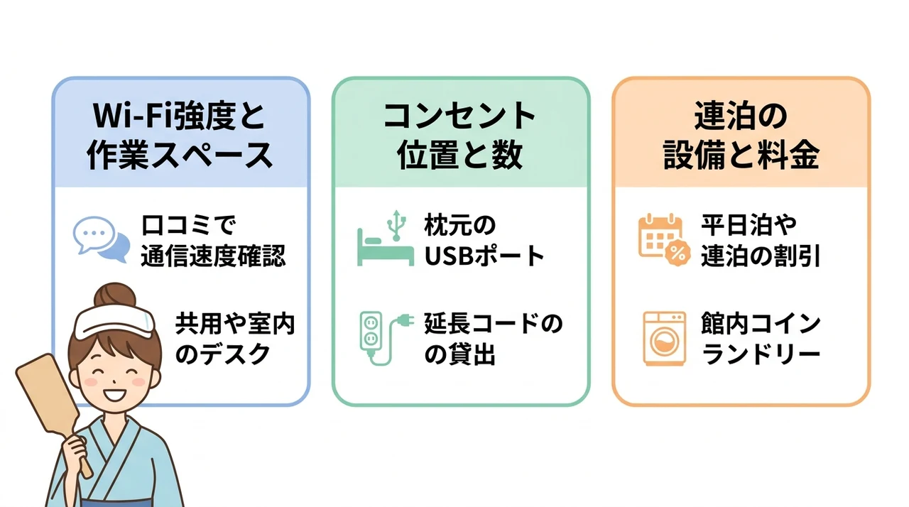 ひとり旅・ワーケーション向けの快適環境