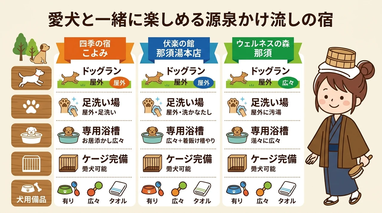 愛犬と一緒に楽しめる源泉かけ流しの宿
