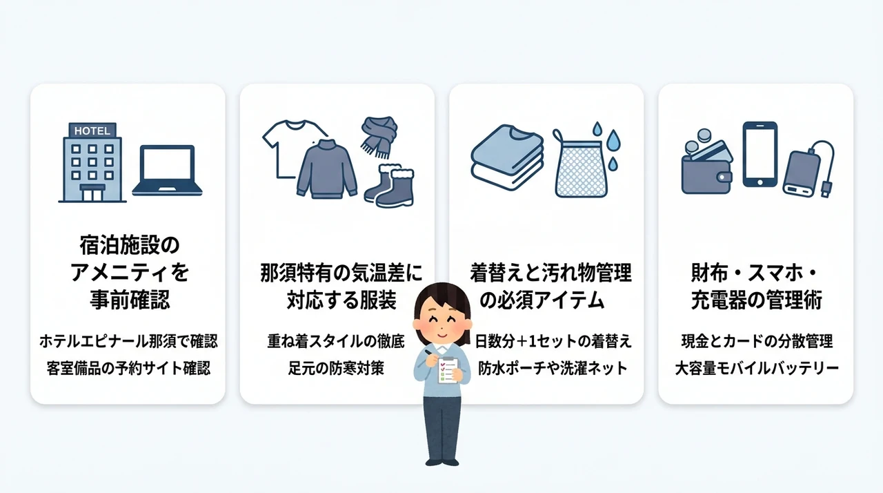 那須温泉旅行の持ち物準備で失敗しないための基本
