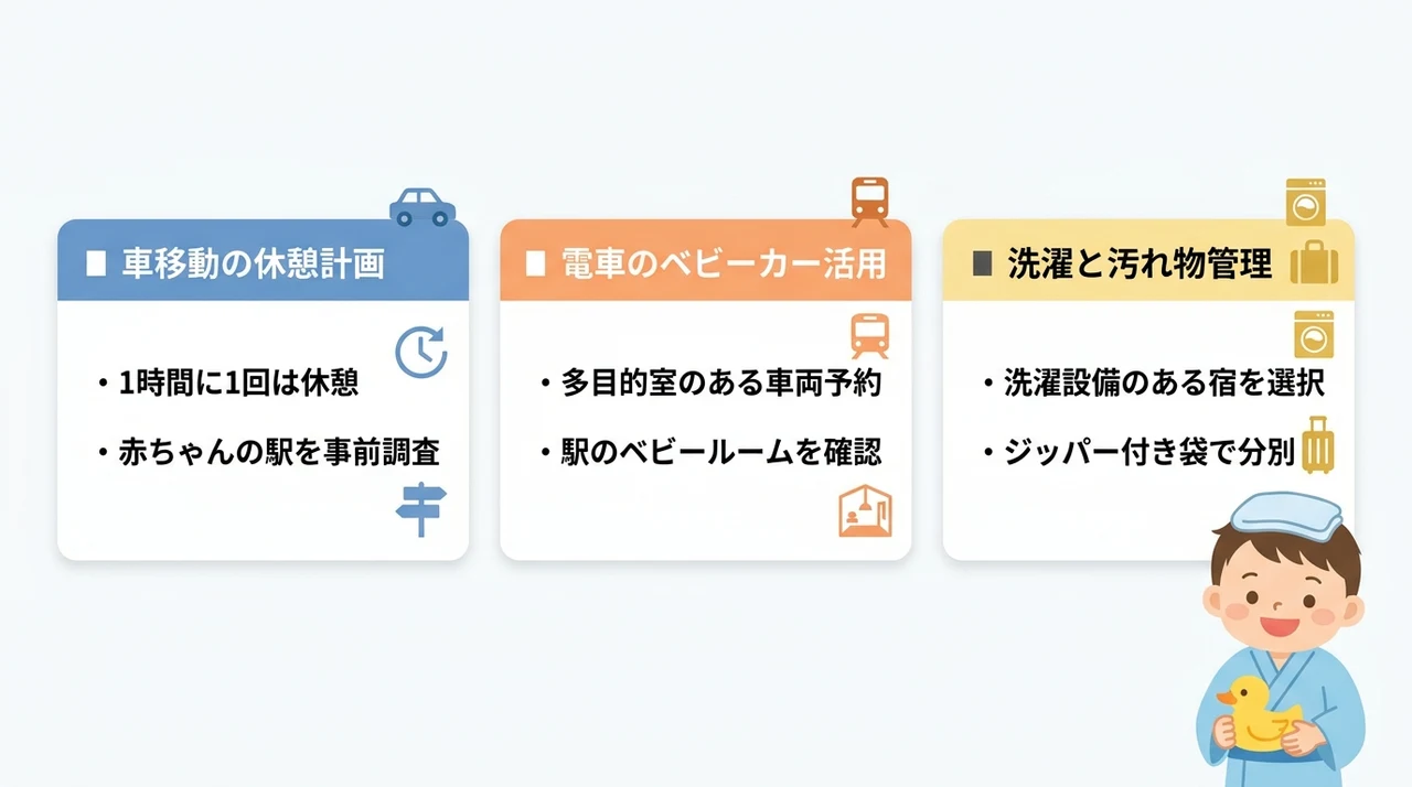 移動時間を考慮した無理のない温泉旅行のスケジュール例