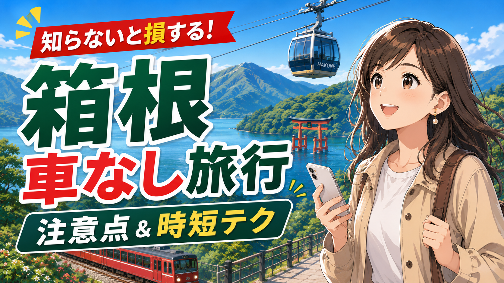 箱根を車なしで旅行する際の注意点と時短テクを紹介するアイキャッチ画像