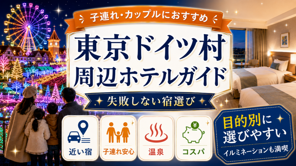 東京ドイツ村周辺ホテルガイド|子連れ・カップル向けの宿選び