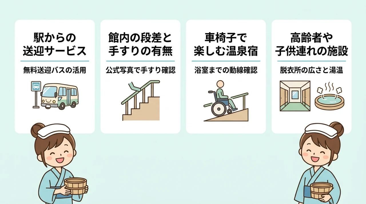 大浴場へのアクセスとバリアフリー対応