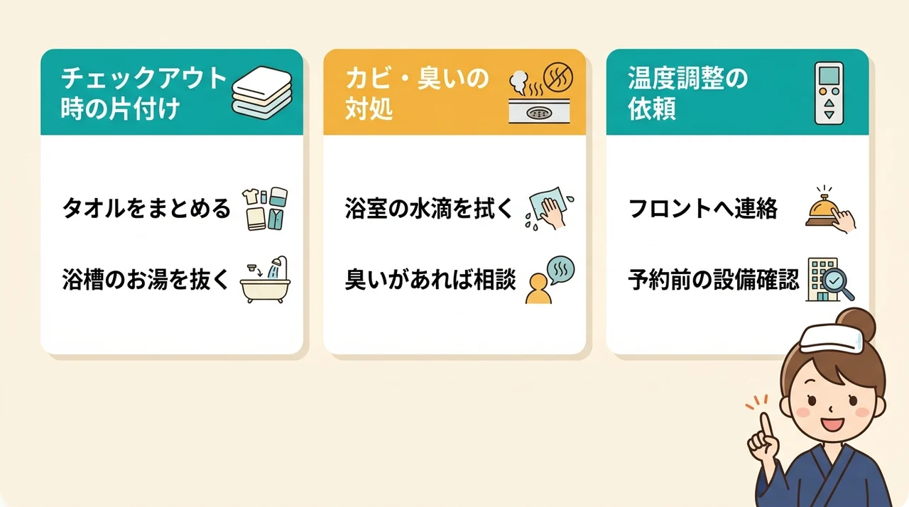 宿泊中のトラブルを防ぐ快適な過ごし方