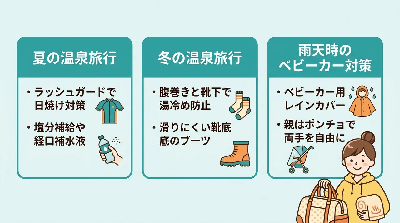 季節・天候に合わせた持ち物と現地調達のコツ