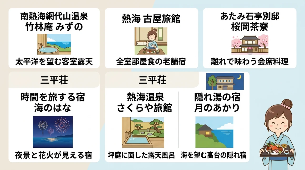 熱海で露天風呂付き客室と部屋食を楽しめるおすすめ宿7選