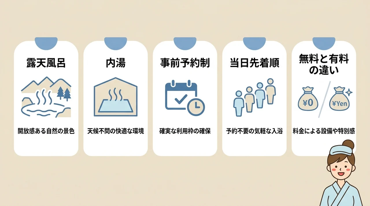 宿選びで確認すべき貸切風呂のタイプと予約方式