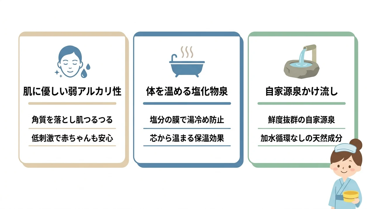 大浴場の泉質と効能で選ぶ3つのポイント