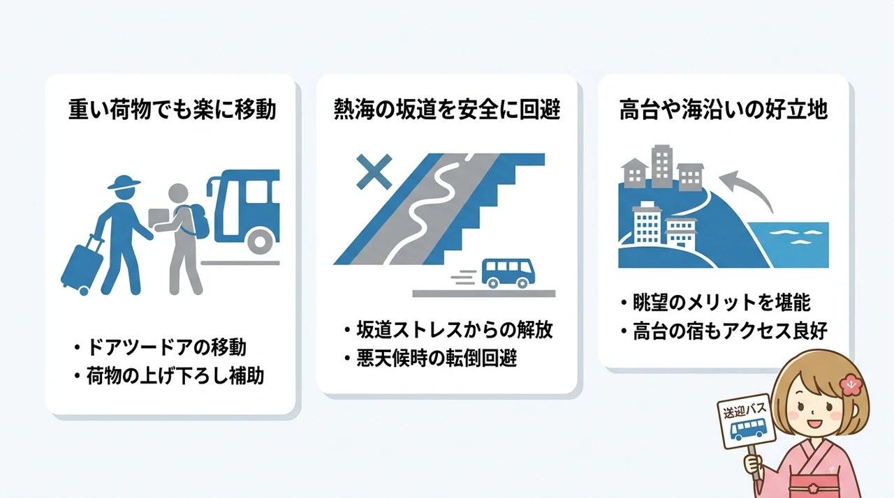 送迎ありの宿がもたらす3つの大きな利点