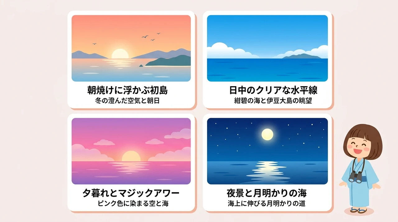 時間帯と季節で変わる初島の絶景ポイント