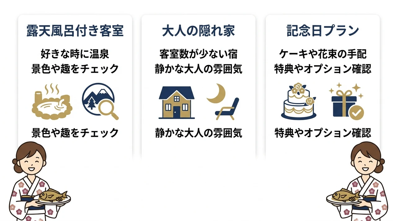 カップル・夫婦におすすめの宿選びのポイント