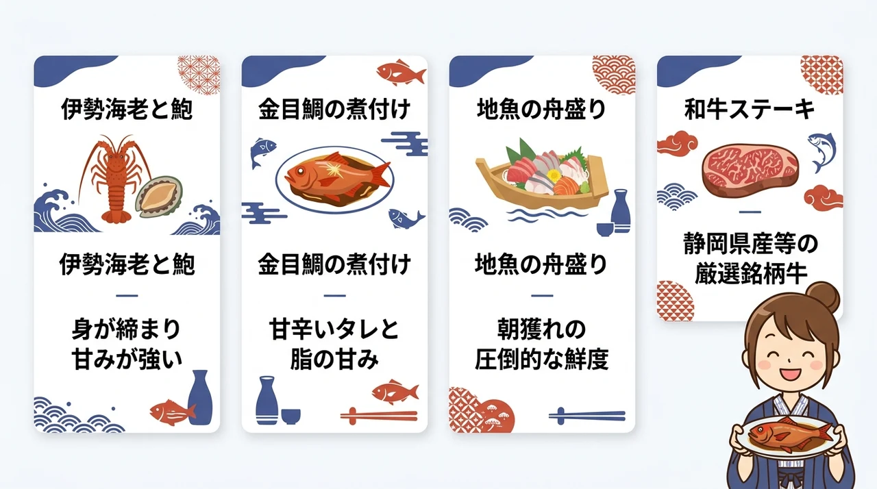 熱海の旅館で味わえる高級食材と地魚