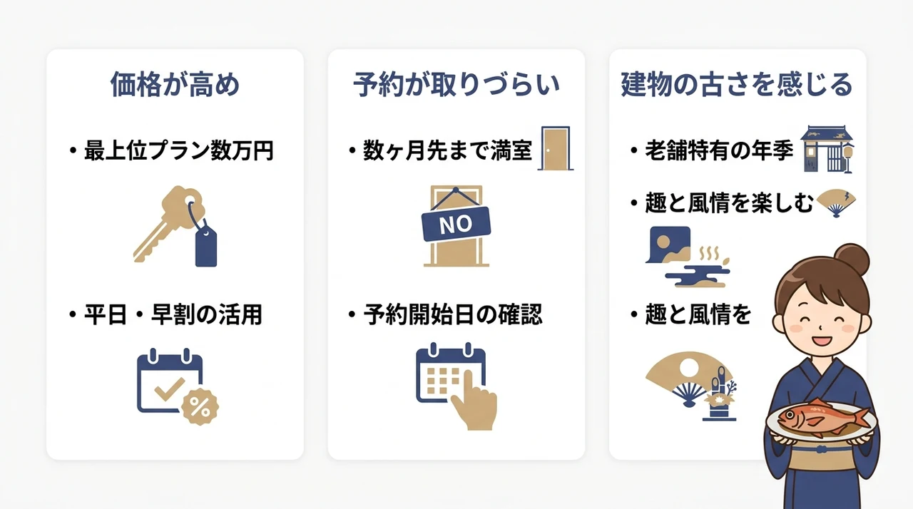 熱海の料理自慢の旅館に関する気になる点